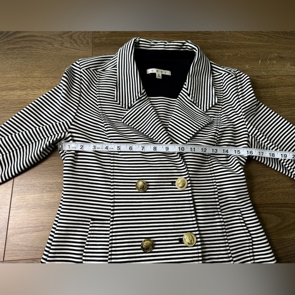 Cabi Life Jacket Navy And White Striped Nautical Soft Blazer Size Small #823 - Picture 9 of 10